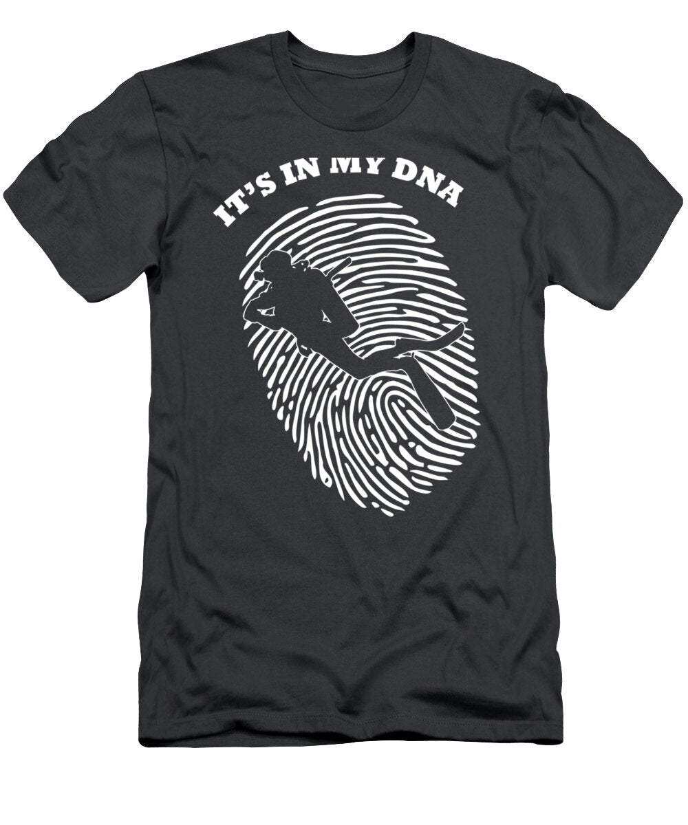 Its in My Dna Scuba Diving Diver Fingerprint Fans Retro Elaine Loui T-Shirt