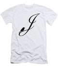 J in Black Bird and Script Custom Home Fashions T-Shirt