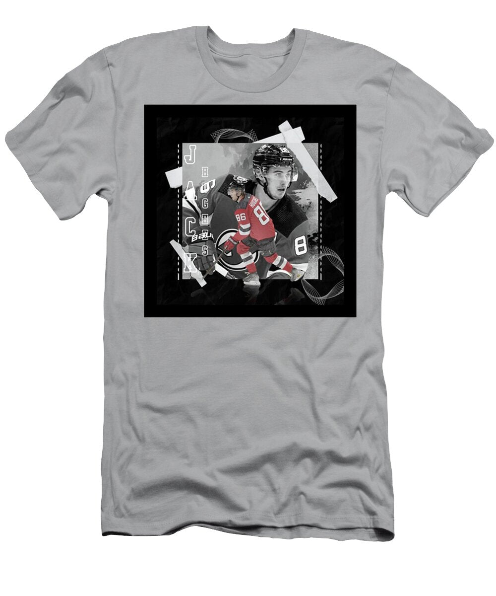 Jack Hughes Hockey Paper Poster Blue Jackets 3 Cecilia Taylor T-Shirt