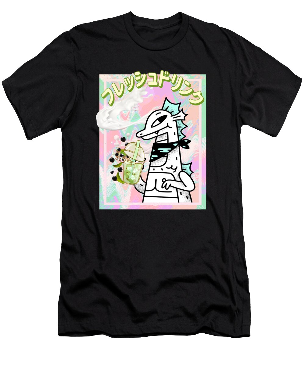 Japanese Aesthetics Kawaii Matcha Bubble Tea Art Lounge Design T-Shirt