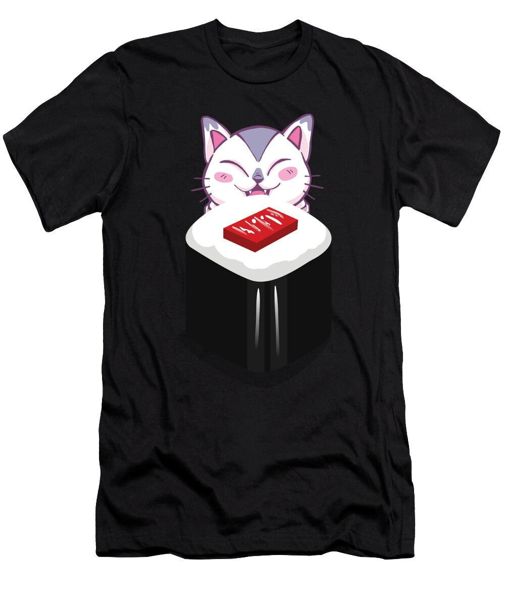 Japanese Cat Loves Food I Rice Japan Tenshirt T-Shirt