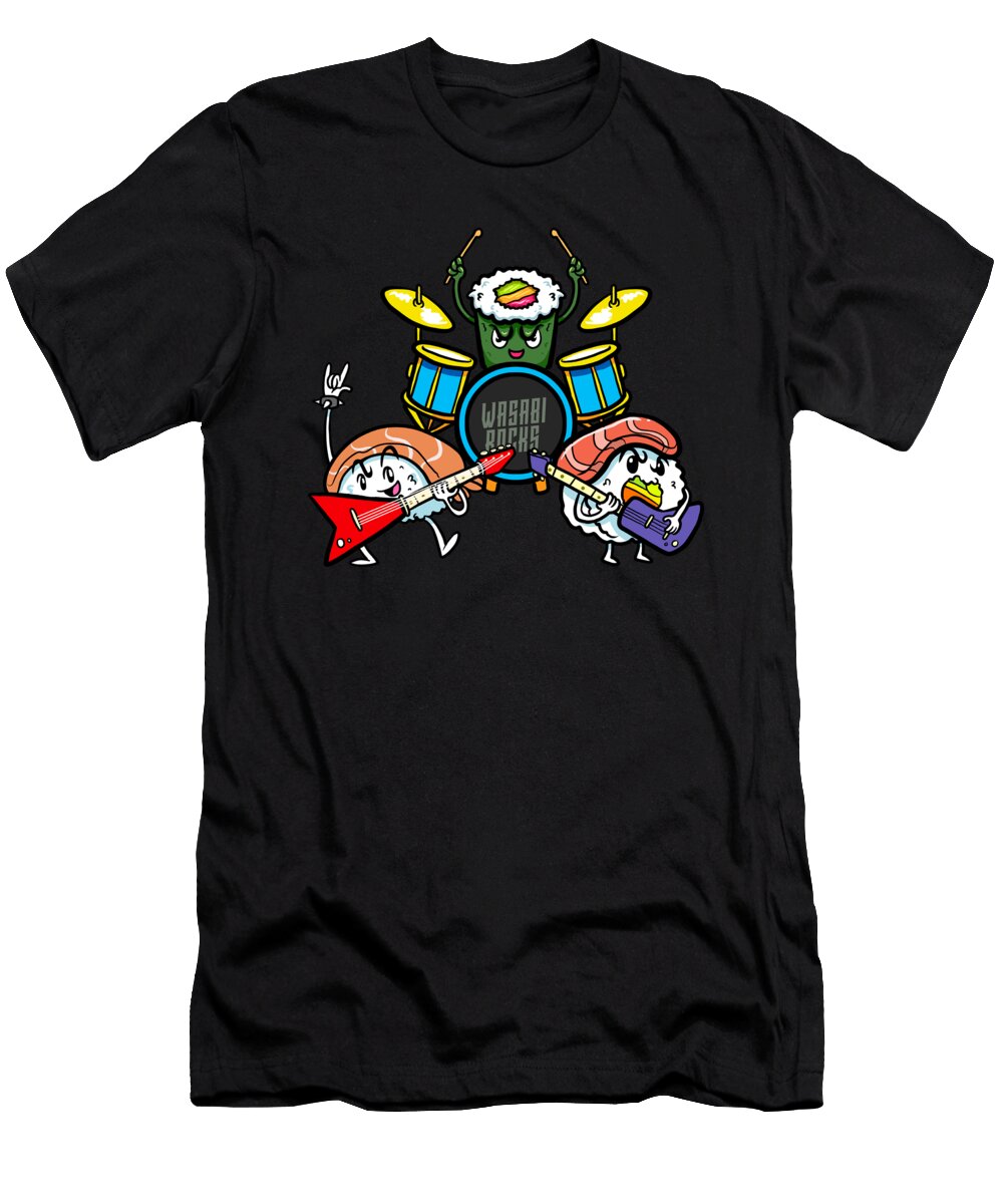 Japanese Food Nigiri Sushi Music Band Sushi Roll Colorfulsnow T-Shirt