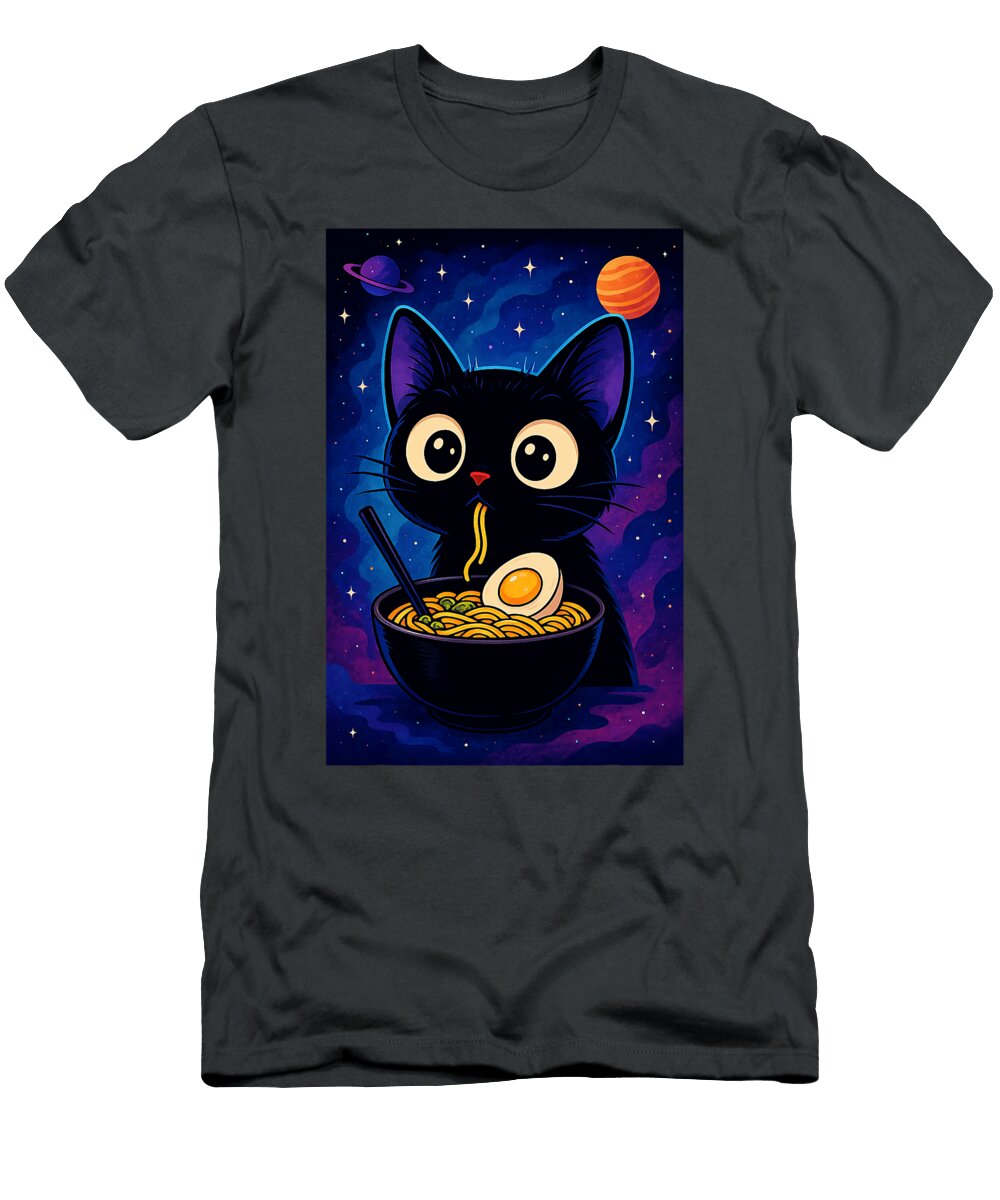 Japanese Kawaii Anime Cat Ramen Graphic Funny Zyneu Gangd T-Shirt