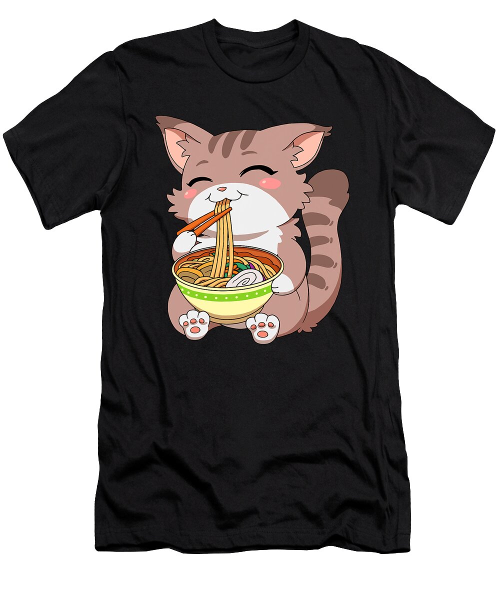 Japanese Kawaii Anime Cat Ramen Noodles Dhbubble T-Shirt