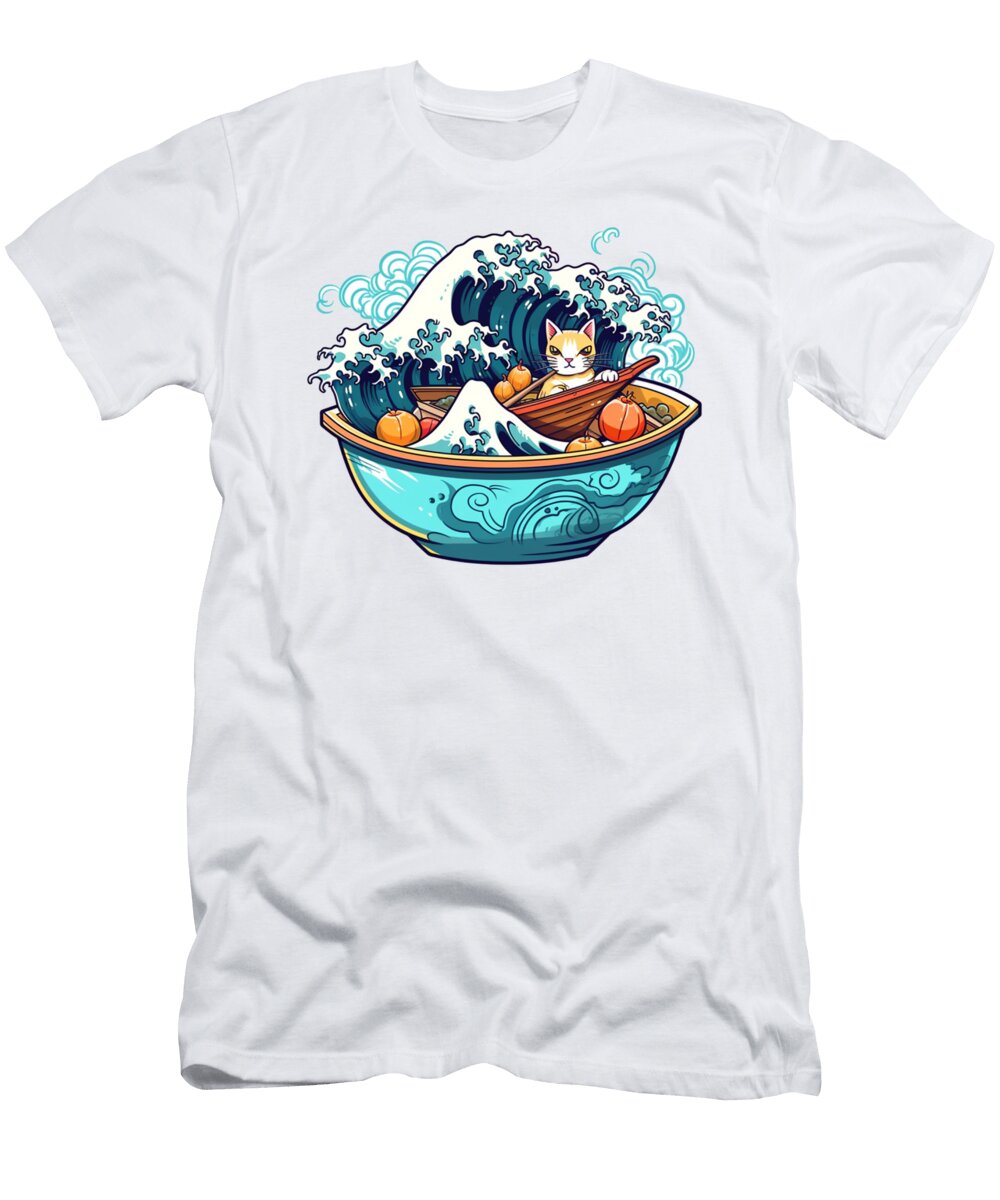 Japanese Ramen Bowl T for Otaku Kawaii Neko Benjamin Burkert T-Shirt