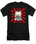 Japanese Ramen Cat Eating Noodles From Bowl Licensed Art T-Shirt