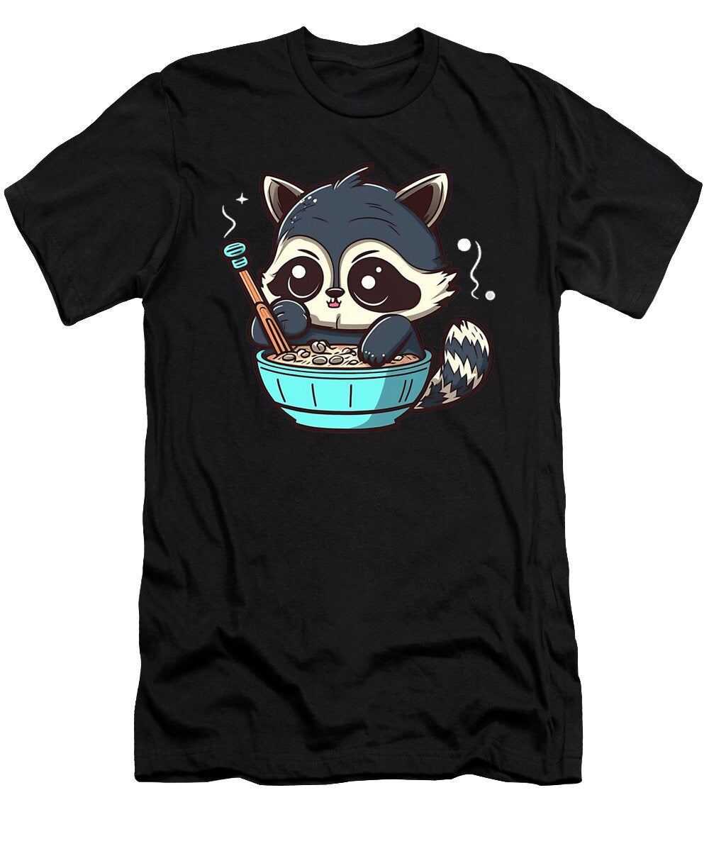 Japanese Ramen Noodles Bowl Kawaii Raccoon Funny Dhbubble T-Shirt