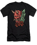 Japanese Red Demon with Red Flowers Licensed Art T-Shirt