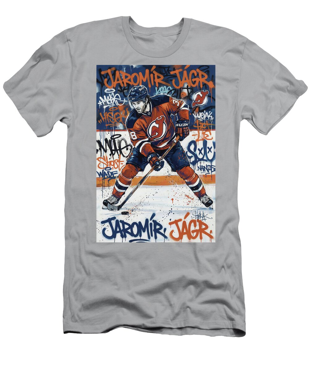 Jaromir Jagr Graffiti Poster Hockey Player NHL Sampadart Gallery T-Shirt