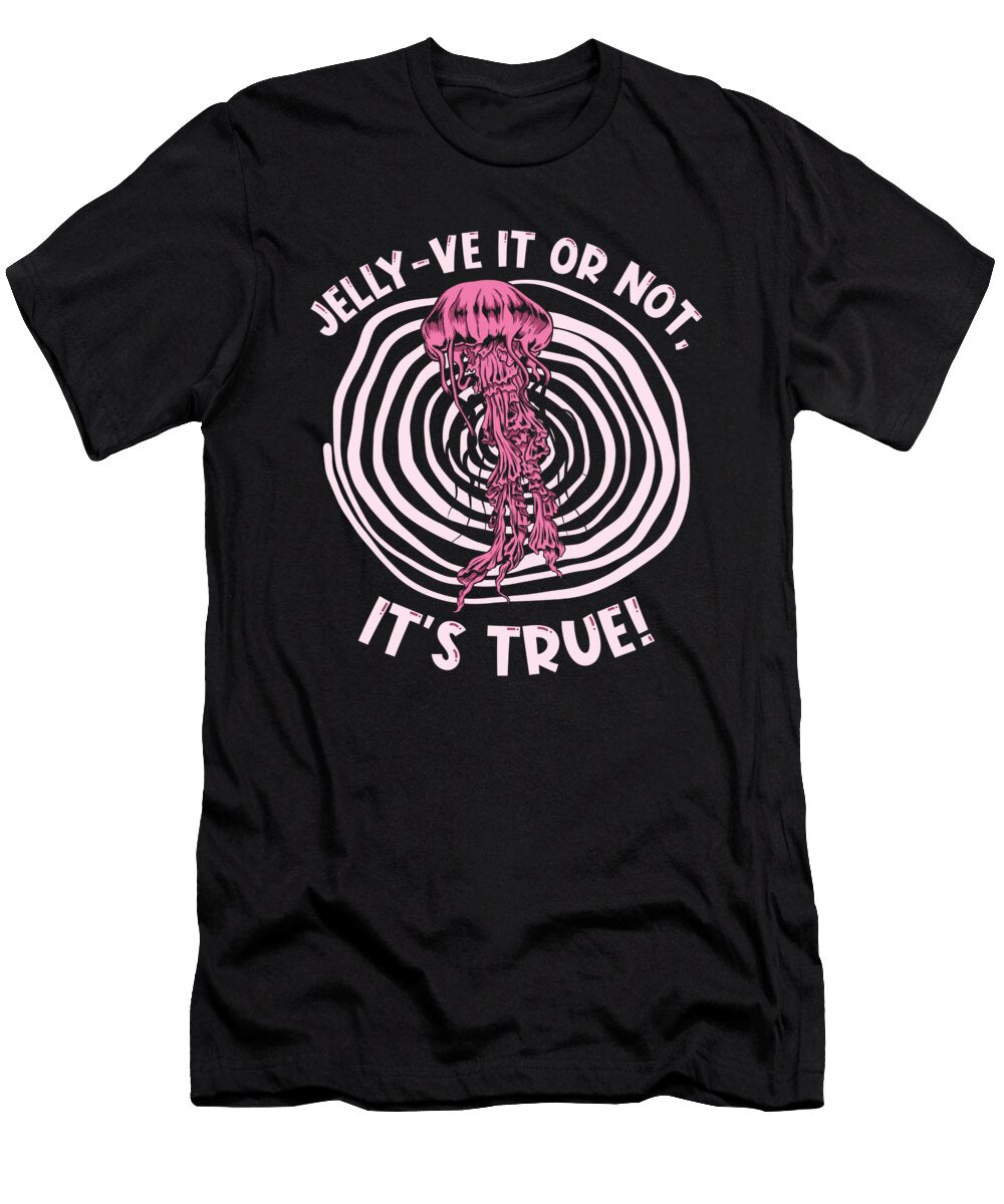Jellyfish Flowers Entangled Swimming Wordplay Pun Toms Store T-Shirt