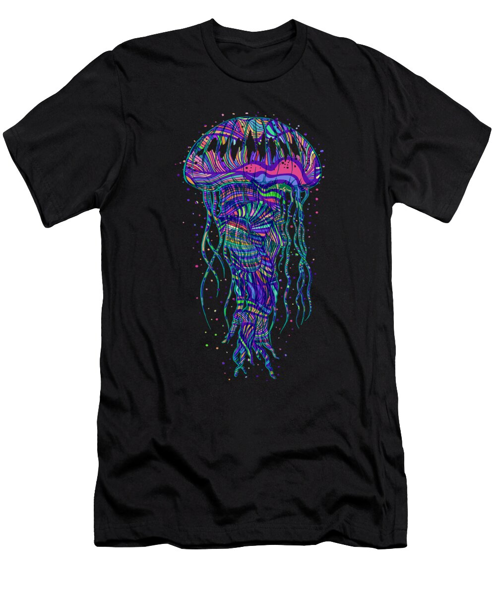 Jellyfish Sea Under Water Sea Dweller Moon T-Shirt