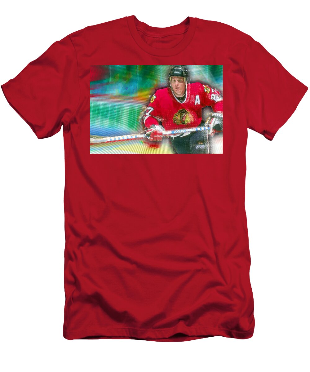 Jeremy Roenick Chicago Blackhawks Tony Rubino T-Shirt