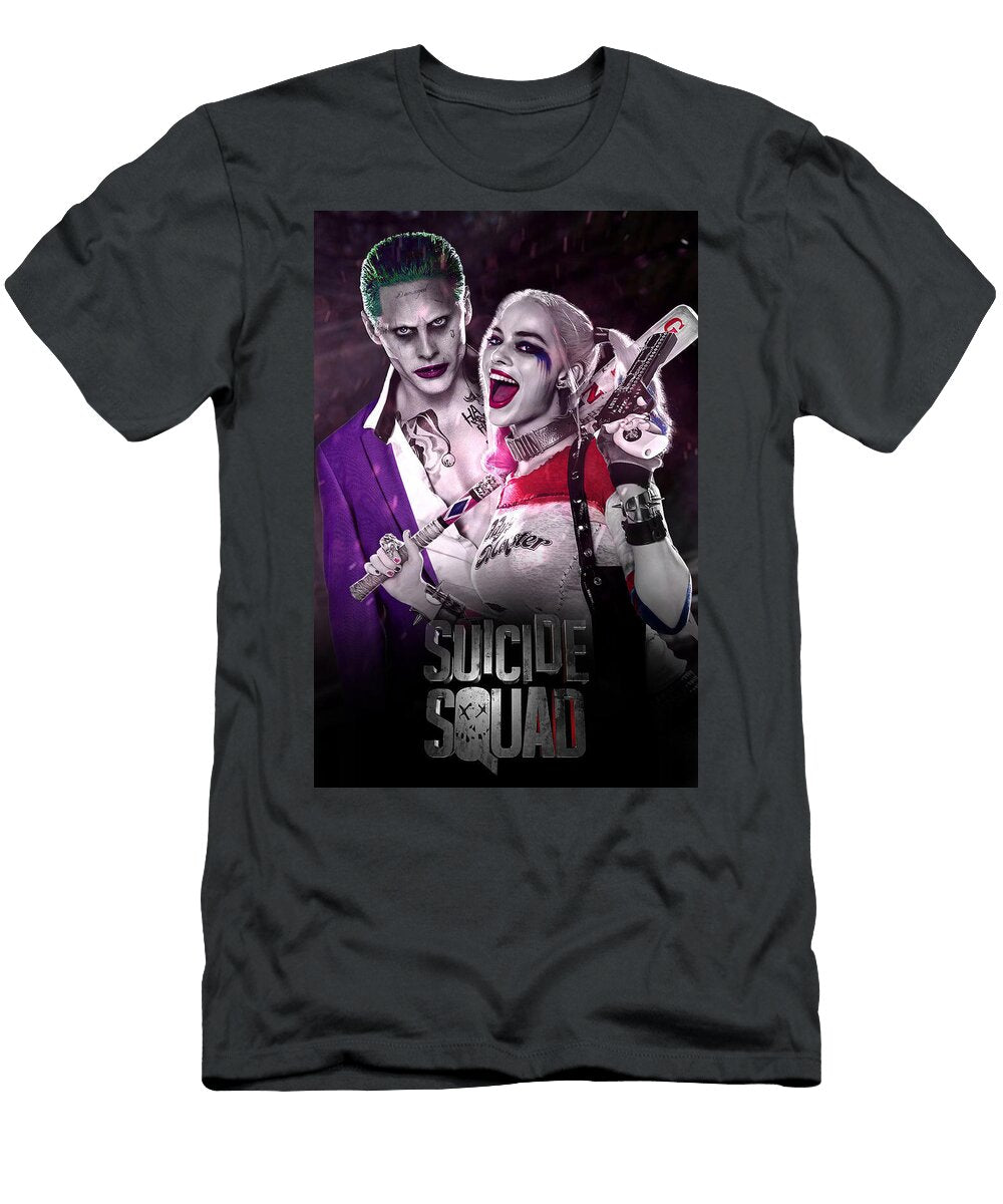 Joker and Harley Villains Together Cosplay Matcha Coffe T-Shirt