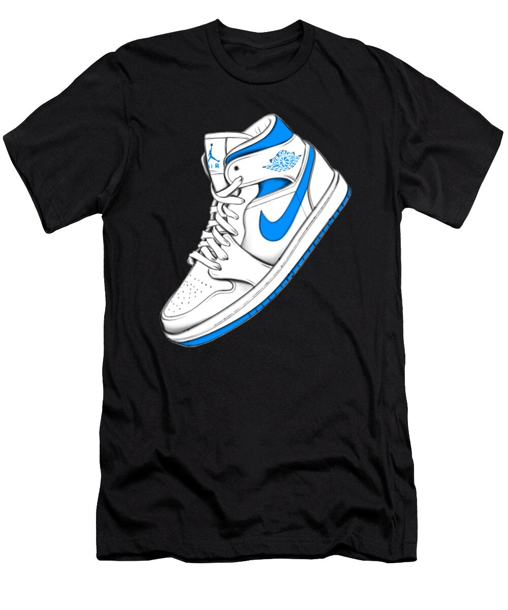 Jordan 1 Blue and White Sneakers Donald Lawrence T-Shirt