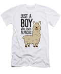 Just a Boy Who Loves Alpacas Funny Alpaca Eq Designs T-Shirt