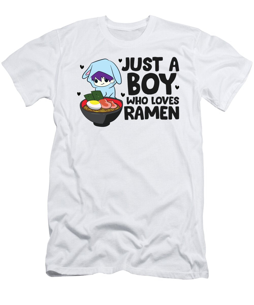 Just a Boy Who Loves Anime and Ramen Eq Designs T-Shirt