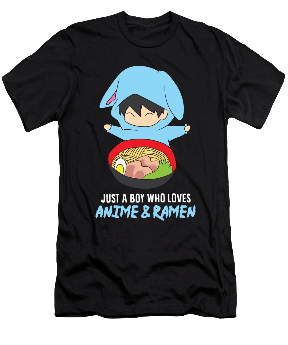 Just a Boy Who Loves Anime and Ramen Funny Anime Eq Designs T-Shirt