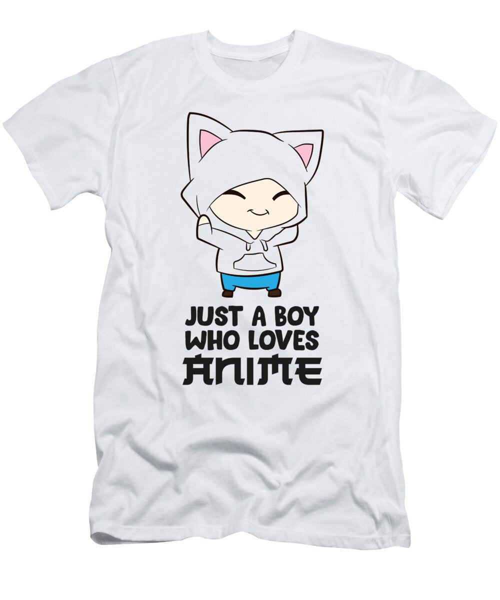 Just a Boy Who Loves Animes Funny Anime Boy Eq Designs T-Shirt