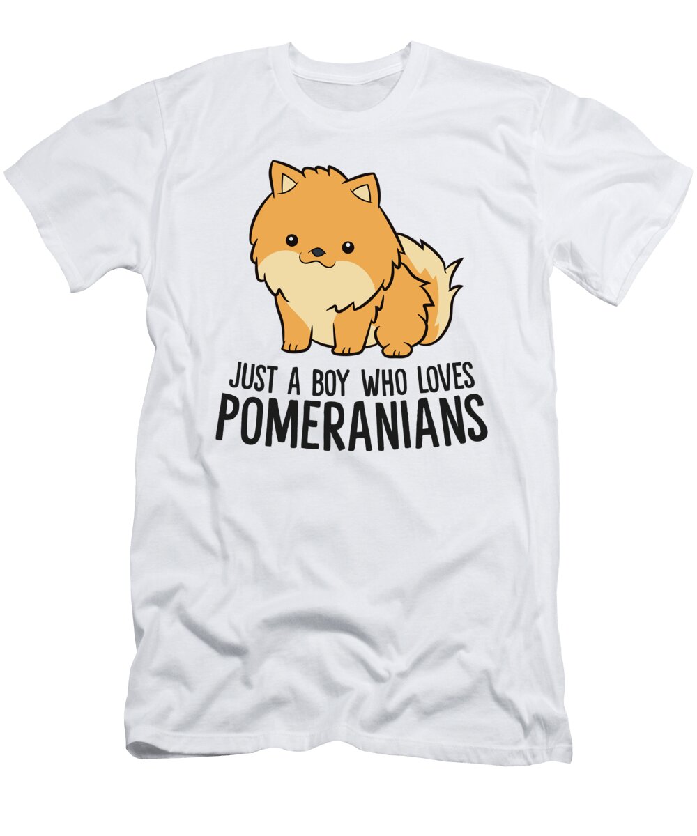 Just a Boy Who Loves Pomeranians Cute Pomeranian Dog Eq Designs T-Shirt