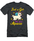Just a Girl Who Loves Alpacas Alpaca for Girls Women Girls Llama Stars Crazy Squirrel T-Shirt