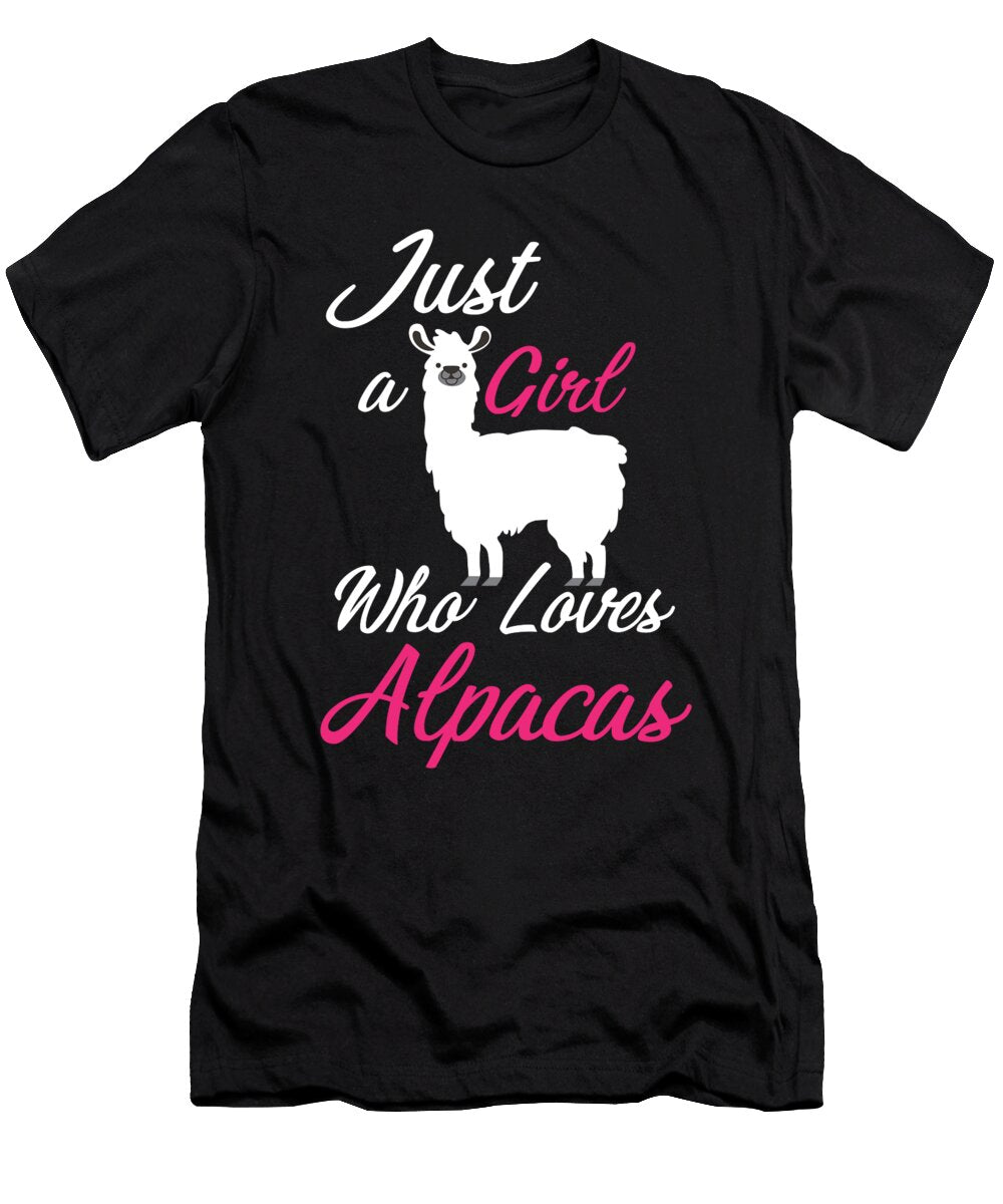 Just a Girl Who Loves Alpacas Alpaca Gift Funny Alpaca Jmg Designs T-Shirt