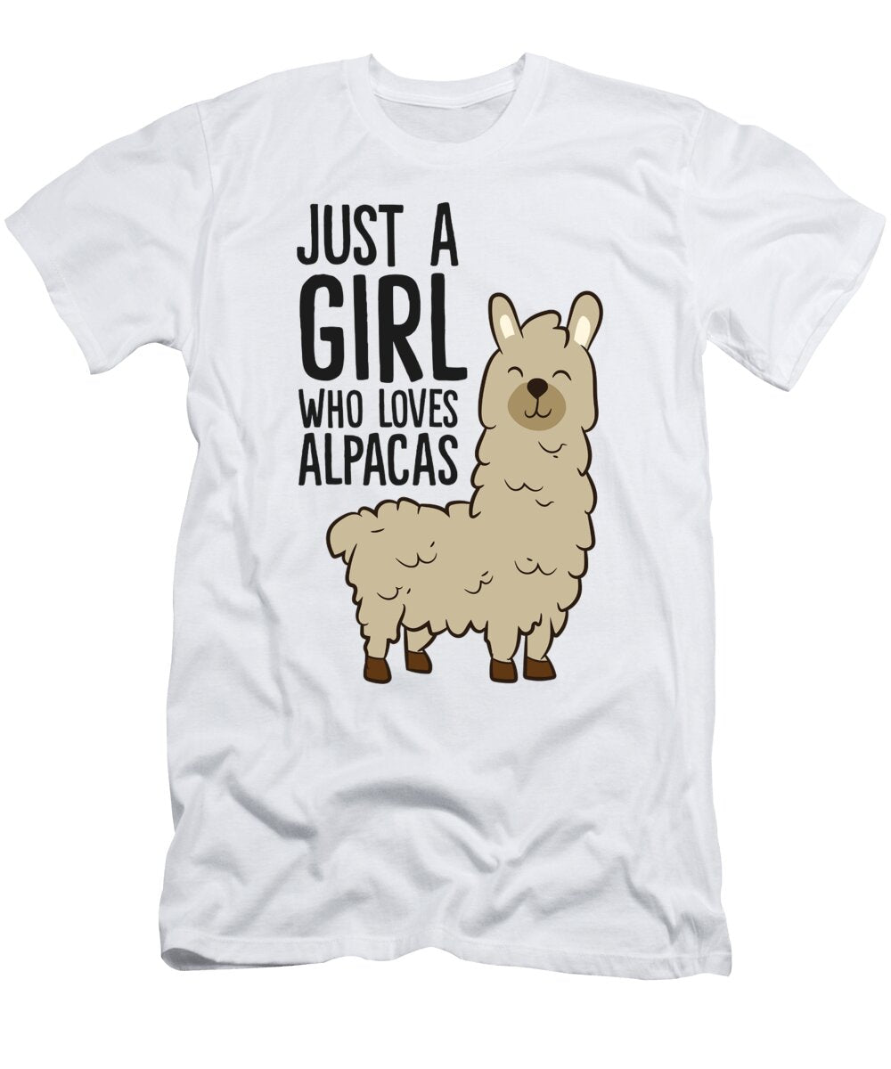 Just a Girl Who Loves Alpacas Funny Alpaca Eq Designs T-Shirt