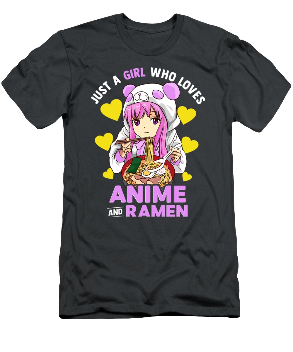 Just a Girl Who Loves Anime and Ramen Bowl Panda Women Kieran Alexa T-Shirt
