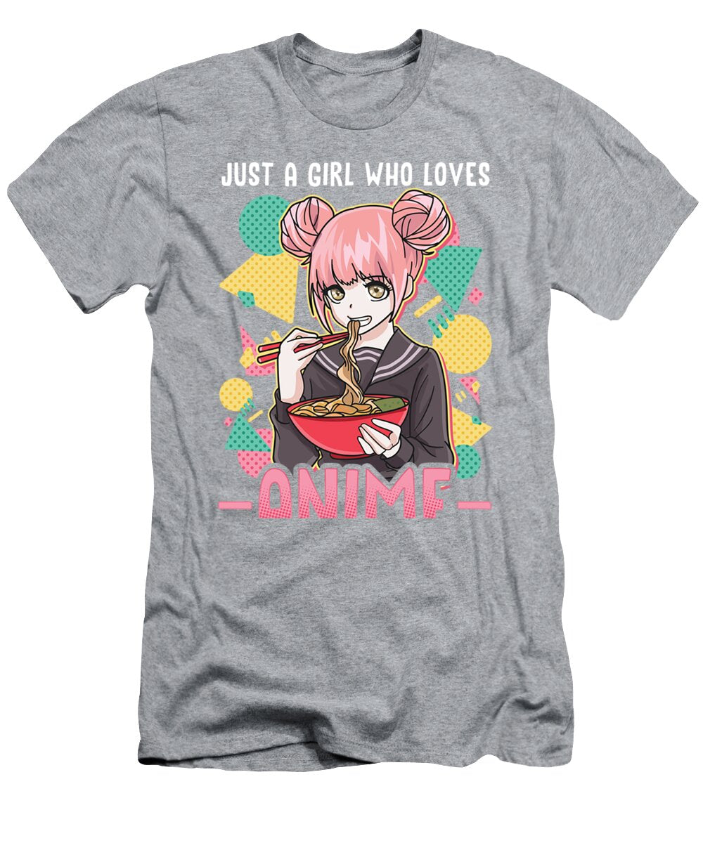 Just a Girl Who Loves Anime and Ramen Women Girls Kieran Alexa T-Shirt