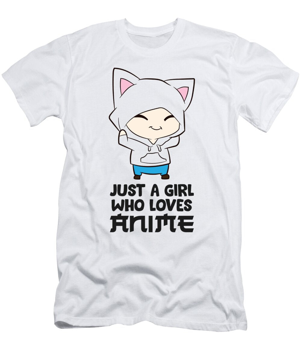 Just a Girl Who Loves Animes Funny Anime Girl Eq Designs T-Shirt