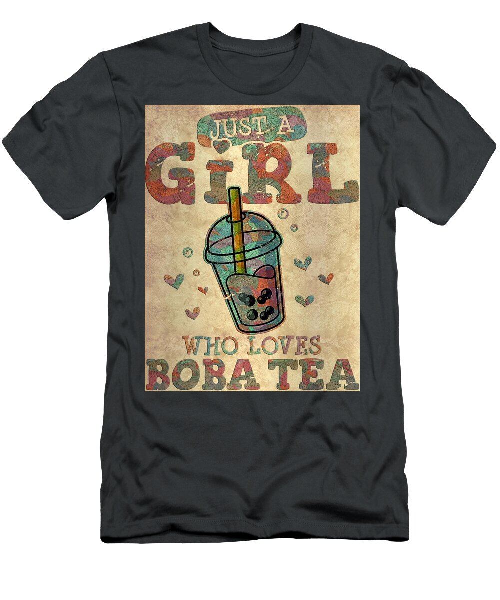 Just a Girl Who Loves Boba Tea Kawaii Style Bubble Milk Tea Grover Mcclure T-Shirt