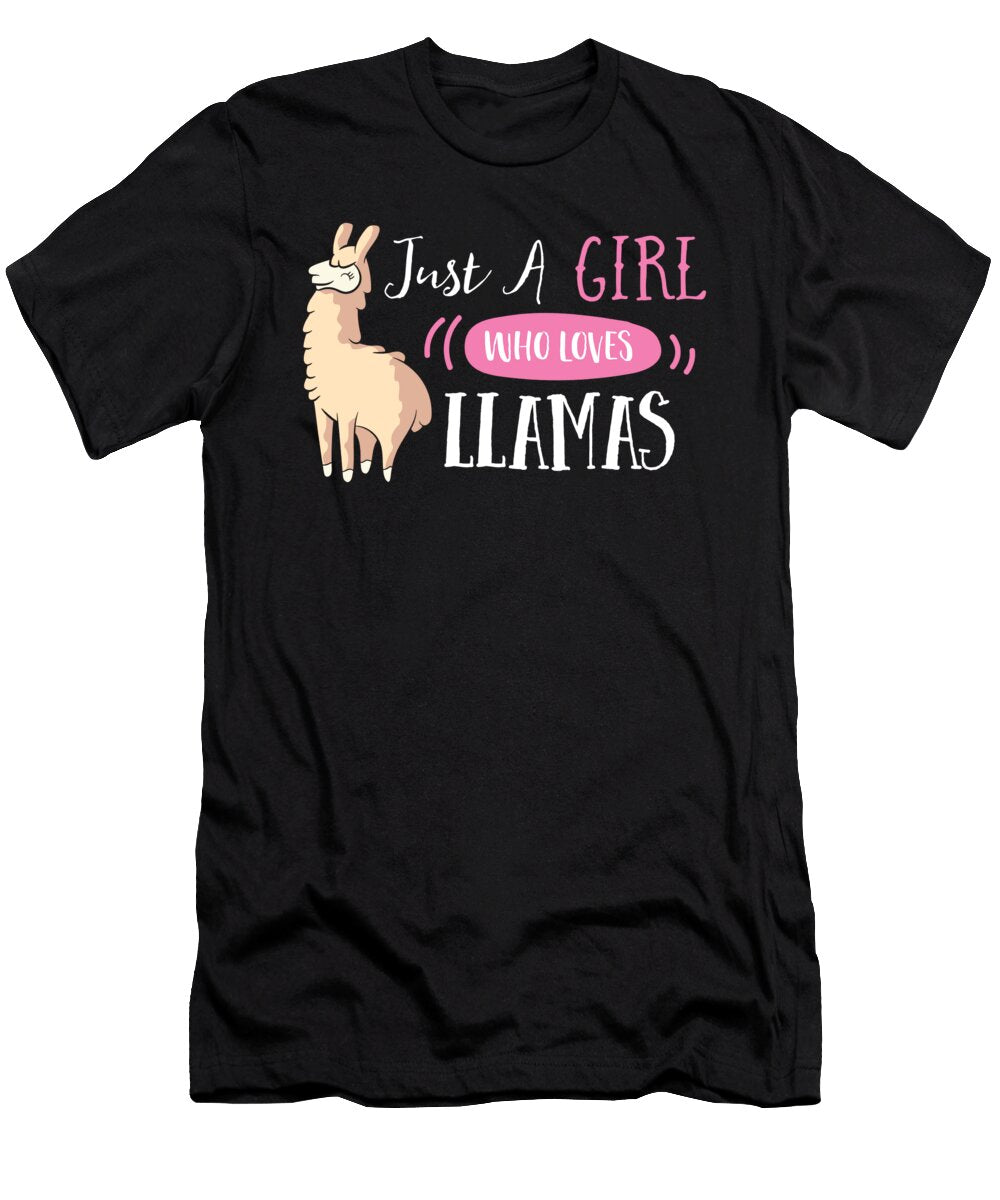 Just a Girl Who Loves Llamas Eq Designs T-Shirt