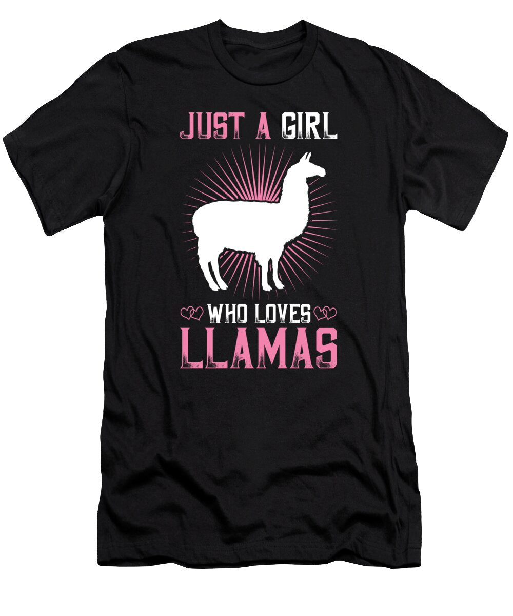 Just a Girl Who Loves Llamas for a Teen Girl Graphic Gordon Ziemann T-Shirt