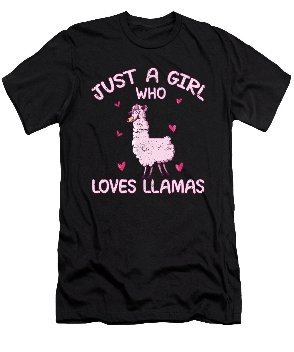 Just a Girl Who Loves Llamas Quote Tenshirt T-Shirt