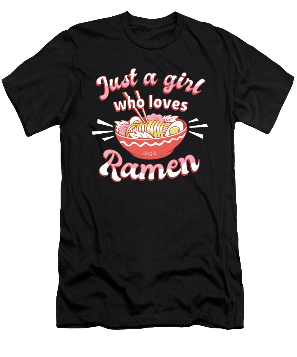 Just a Girl Who Loves Ramen Colorful Ramen Gift Licensed Art T-Shirt