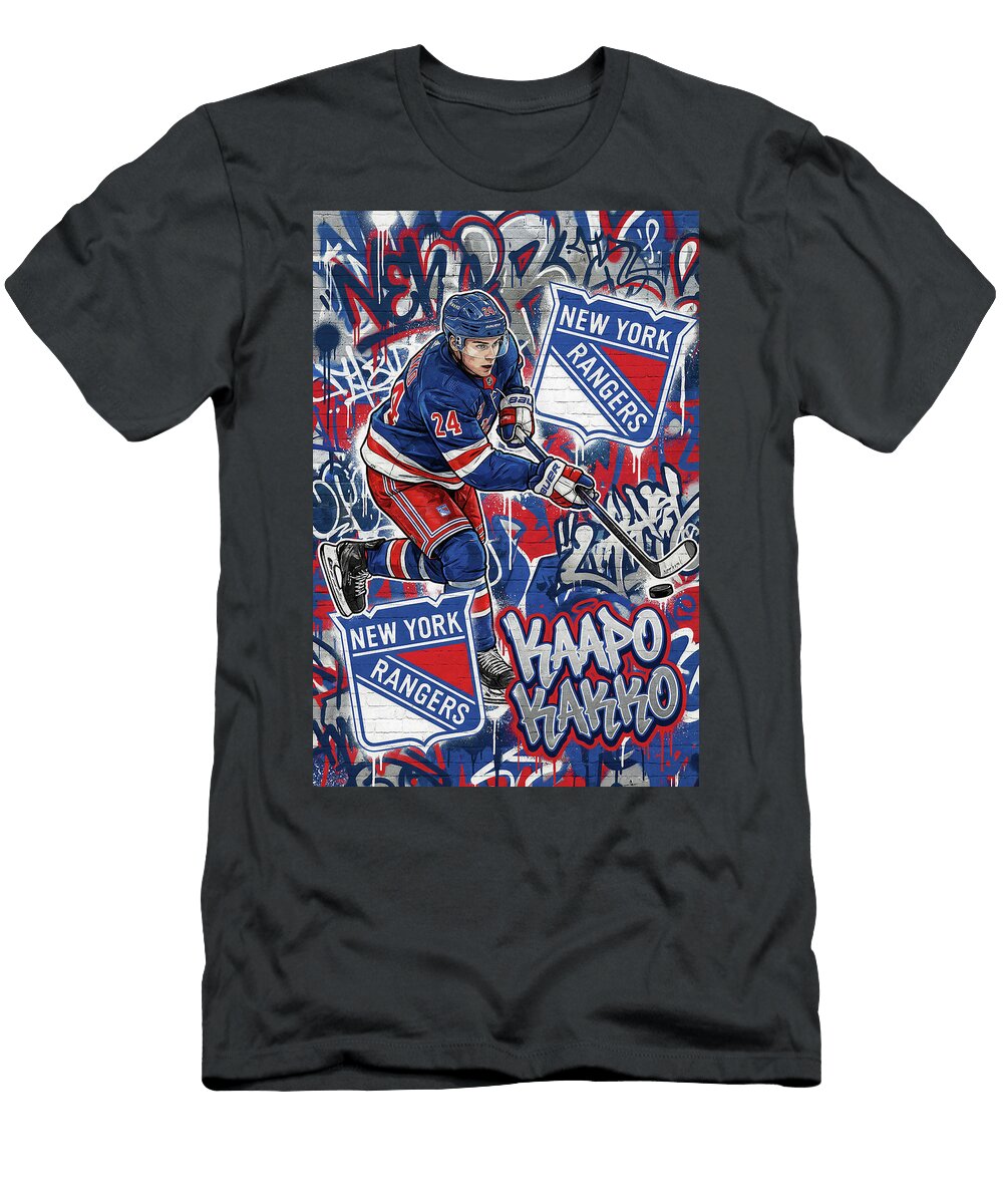 Kaapo Kakko New York Rangers Graffiti Poster Hockey Player NHL Sampadart Gallery T-Shirt