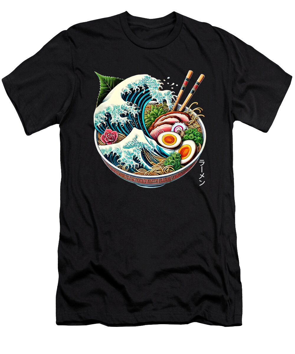 Kaganawa Wave Ramen Noodle Harajuku Japanese Art Job T-Shirt
