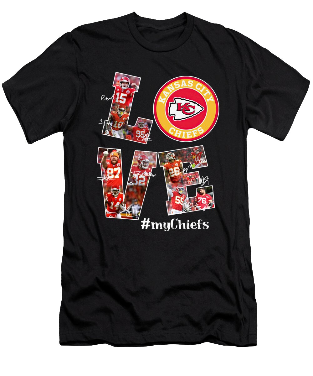 Kansas City Chiefs Love Mychief Signatures Th T-Shirt