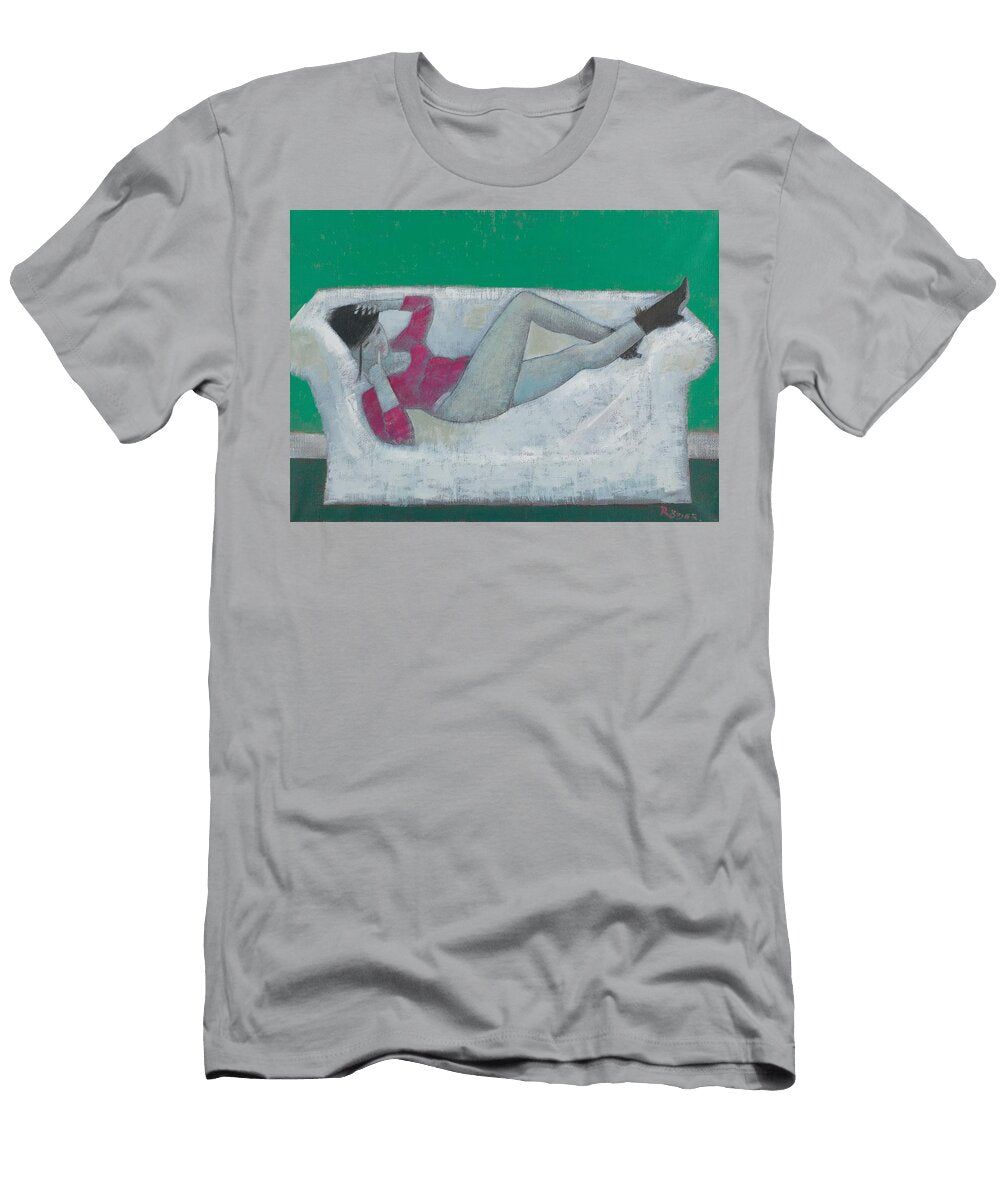 Karen on the Settee Oil on Canvas Endre Roder T-Shirt
