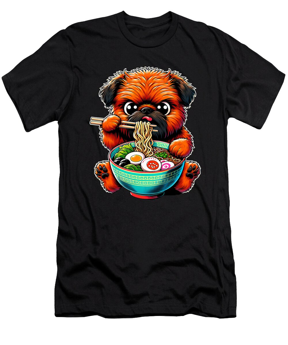 Kawaii Anime Brussels Griffon Dog Ramen Zyneu Gangd T-Shirt