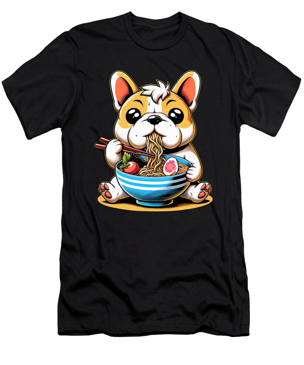 Kawaii Anime Frenchie Dog Ramen Zyneu Gangd T-Shirt