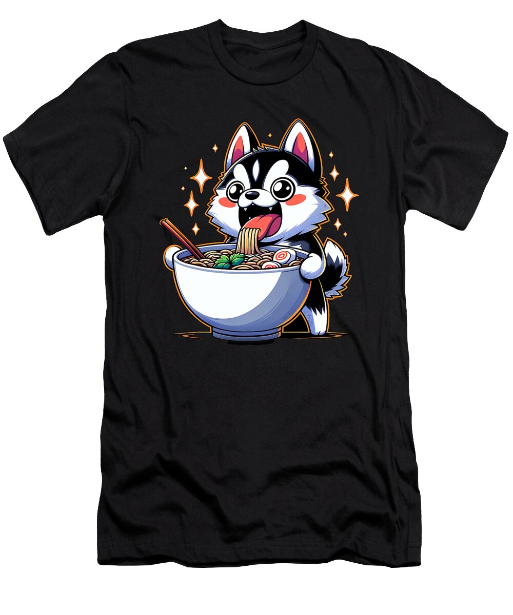 Kawaii Anime Husky Dog Ramen Zyneu Gangd T-Shirt