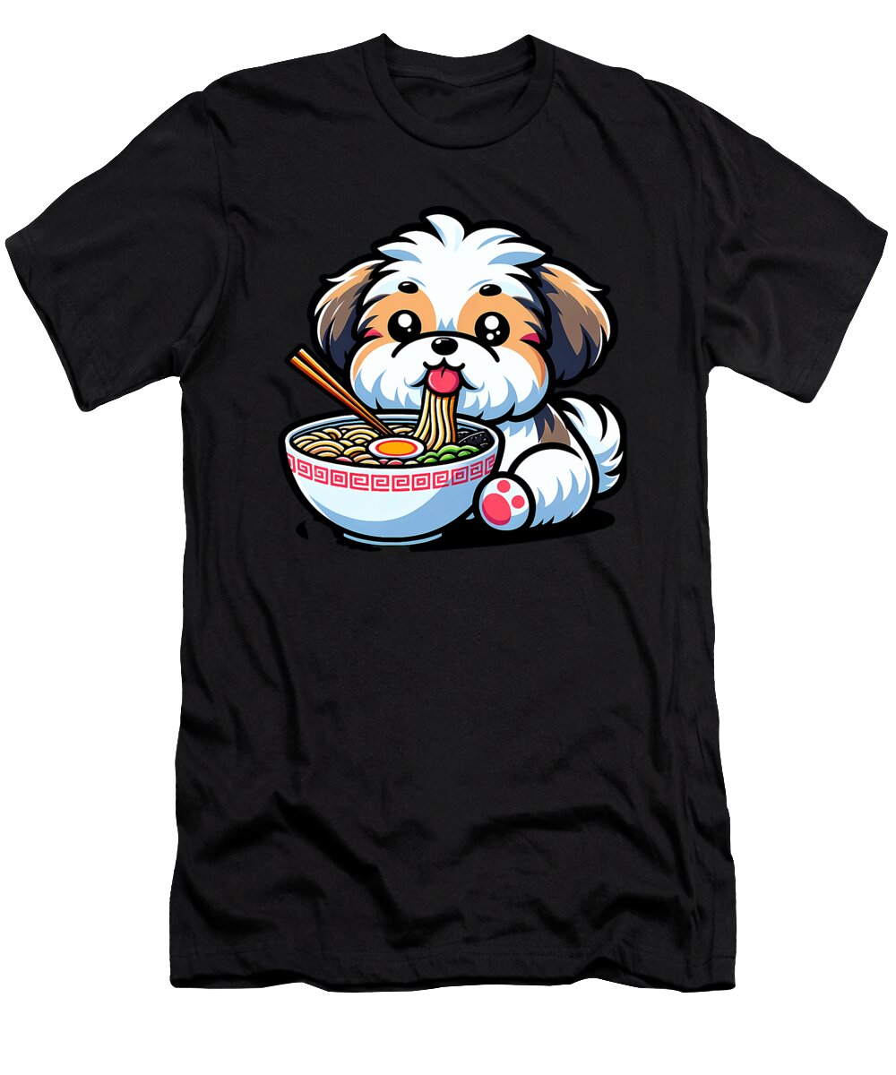 Kawaii Anime Shih Tzu Dog Ramen Zyneu Gangd T-Shirt