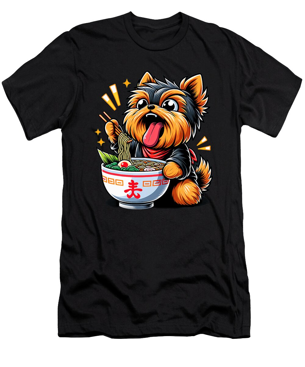 Kawaii Anime Yorkie Dog Ramen Zyneu Gangd T-Shirt