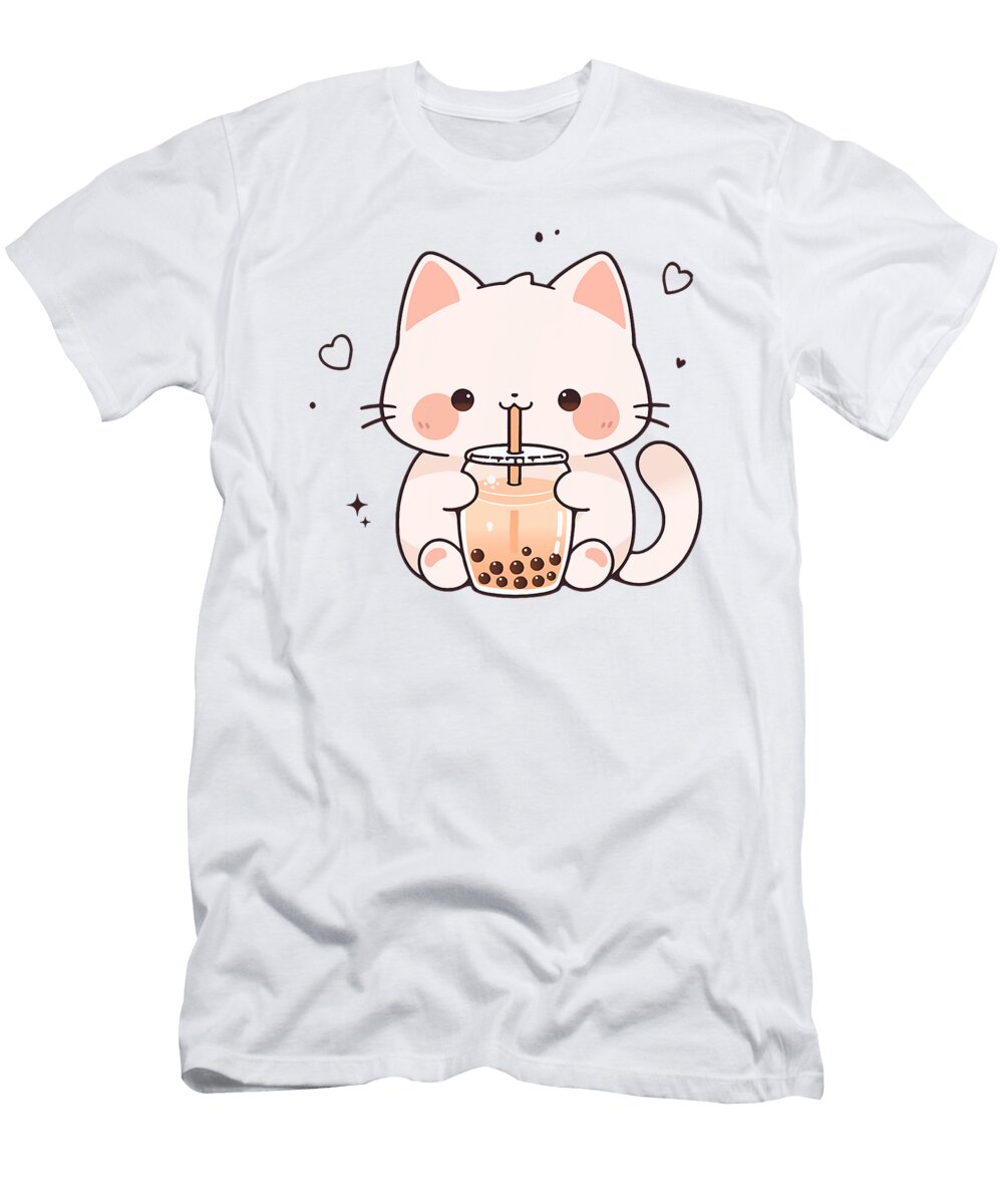 Kawaii Cat Boba Japanese Cute Aesthetic Anime Zyneu Gangd T-Shirt