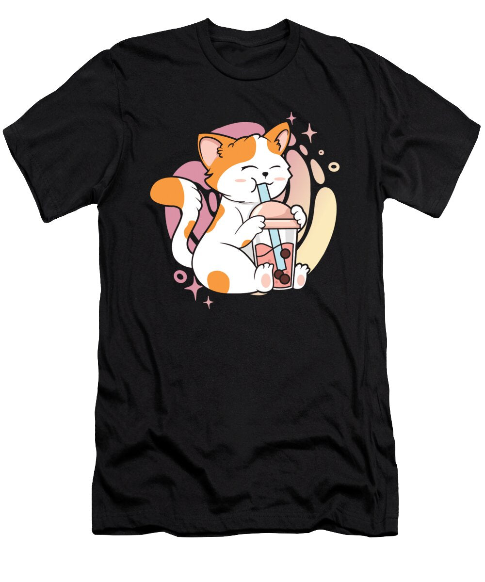 Kawaii Cat Bubble Tea Boba Tea Cat Manuel Schmucker T-Shirt