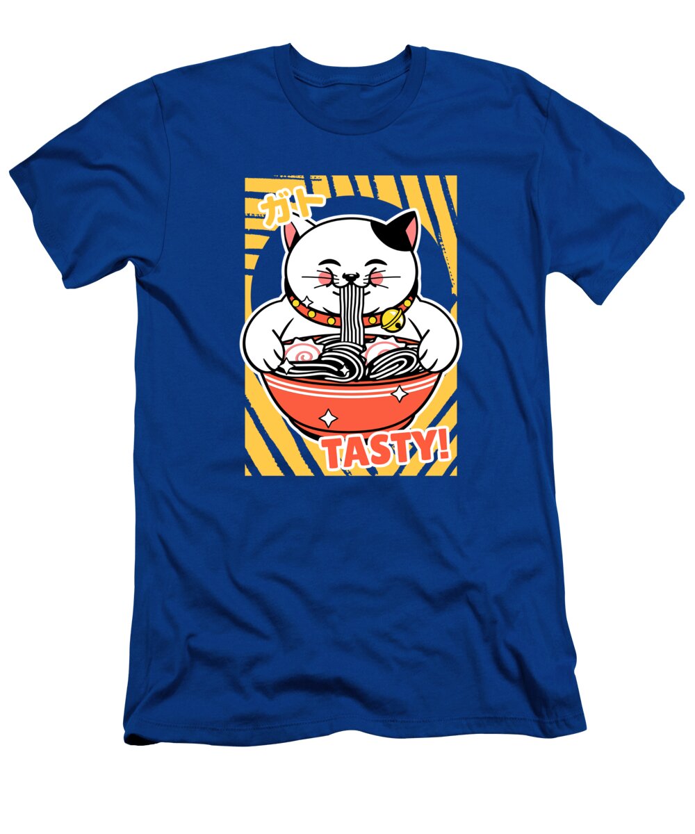Kawaii Cat Eating Ramen Arkitekta Art T-Shirt