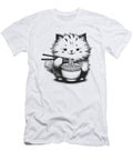 Kawaii Cat Eating Ramen Job T-Shirt