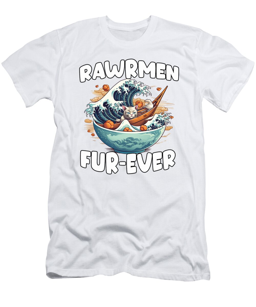 Kawaii Cat in Ramen Heaven for Otakus Benjamin Burkert T-Shirt