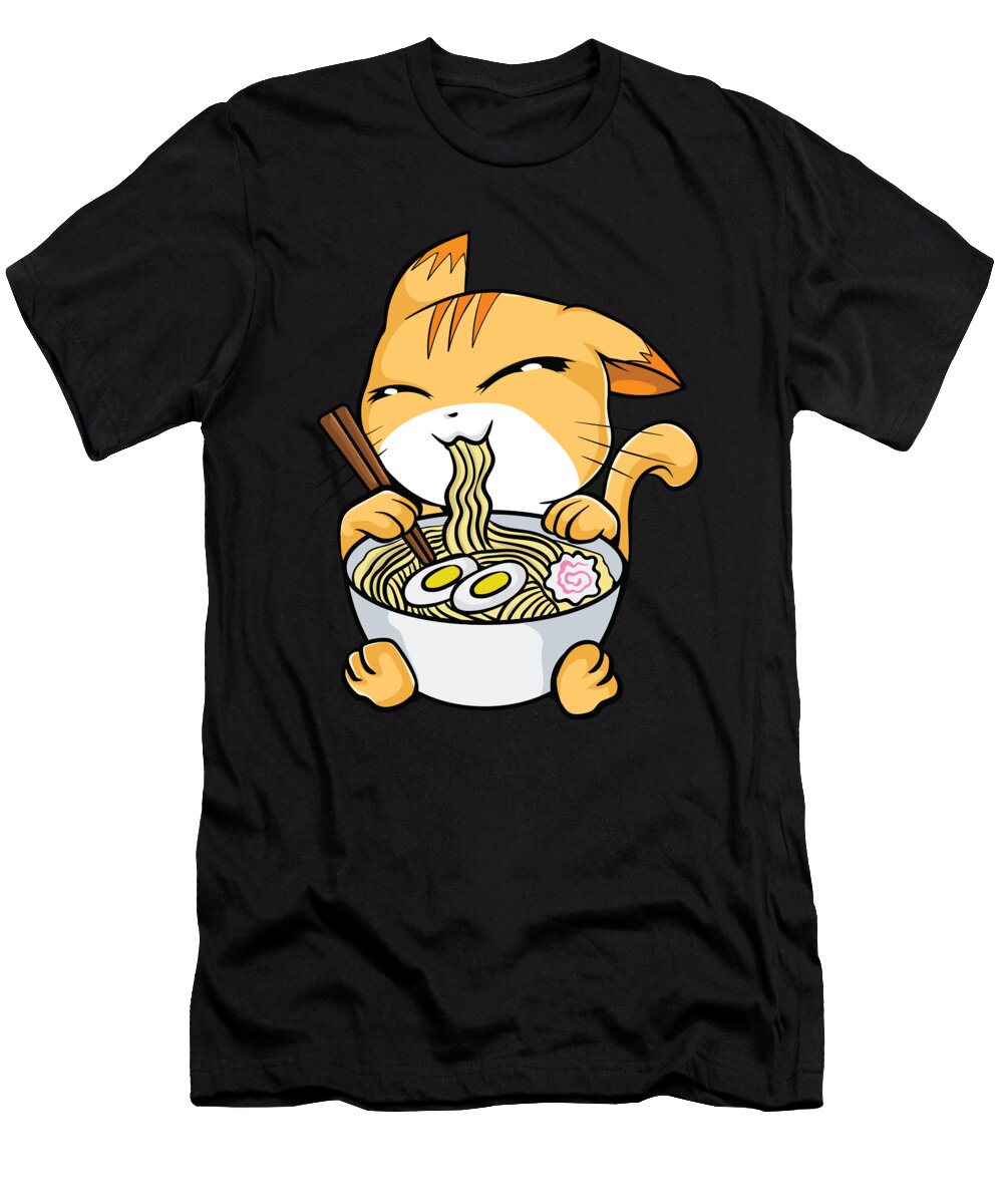 Kawaii Cat Ramen Bowl Funny Anime Noodles Kitty the Perfect Presents T-Shirt
