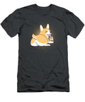 Kawaii Corgi Loves Bubble Tea Funny Bobas Welsh Dog Miller Grain T-Shirt